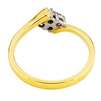 18ct gold diamond 0.15cts 4 stone Ring size M,